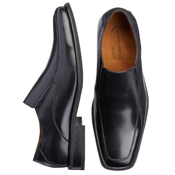 Joseph Abboud Lawrence Black Leather Moc Toe Loafer Size 10 - Picture 1 of 13